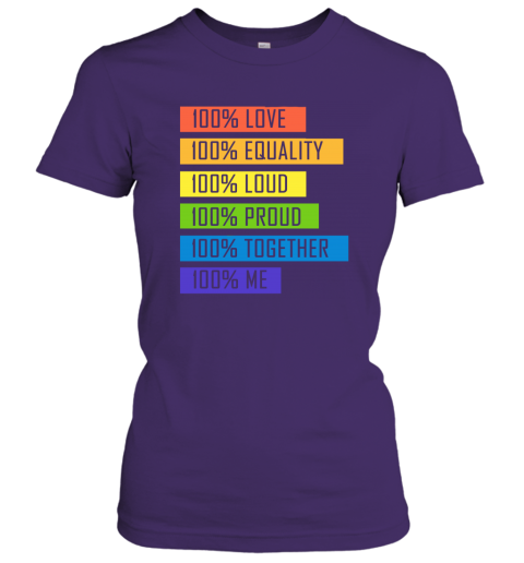 ztur 100 love equality loud proud together 100 me lgbt ladies t shirt 20 front purple