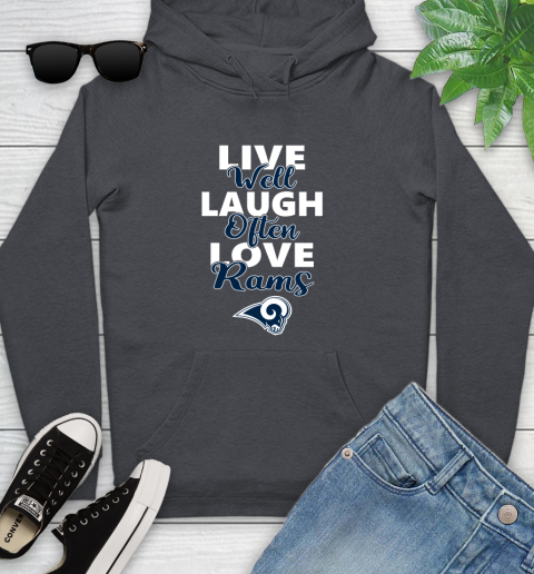 NFL Football Los Angeles Rams Live Well Laugh Often Love Shirt Youth Hoodie 8