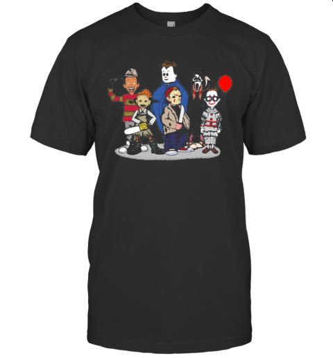 Halloween Horror Characters Cartoon Children T-Shirt