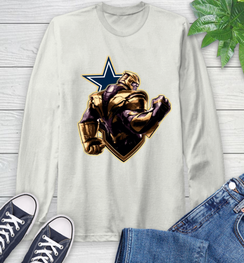NFL Thanos Avengers Endgame Football Sports Dallas Cowboys Long Sleeve T-Shirt 12