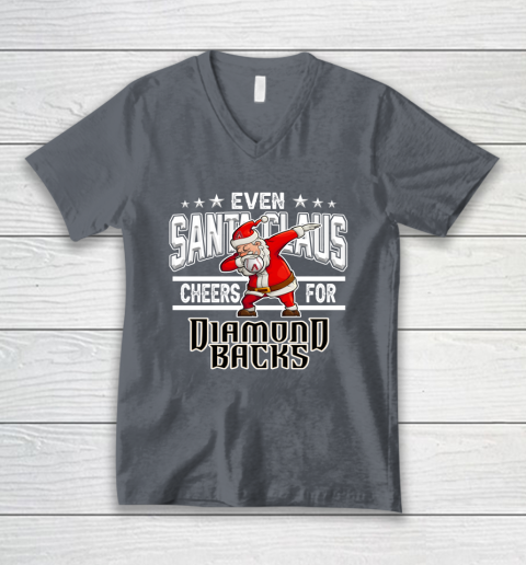 Arizona Diamondbacks Even Santa Claus Cheers For Christmas MLB V-Neck T-Shirt 4