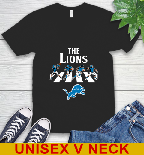 NFL Football Detroit Lions The Beatles Rock Band Shirt V-Neck T-Shirt