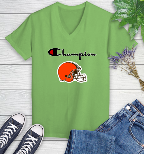 NFL Football Cleveland Browns Champion Shirt Women's V-Neck T-Shirt 7