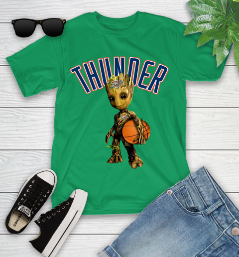 Oklahoma City Thunder NBA Basketball Groot Marvel Guardians Of The Galaxy Youth T-Shirt 6