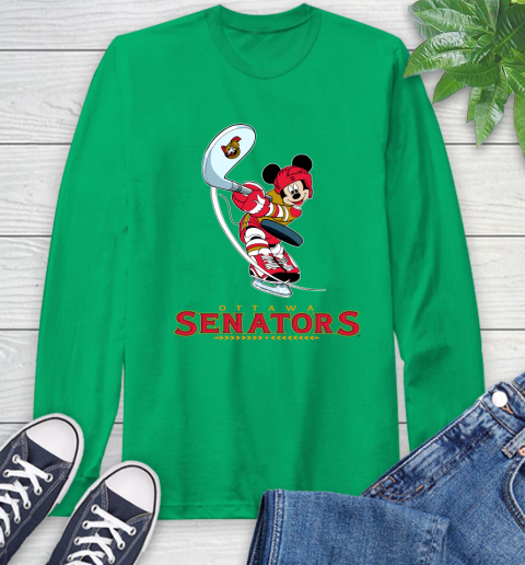 NHL Hockey Ottawa Senators Cheerful Mickey Mouse Shirt Long Sleeve T-Shirt 8