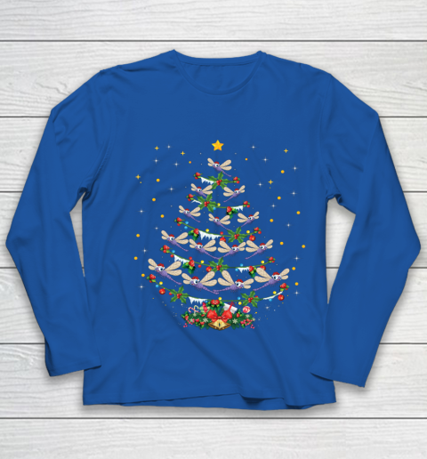 Dragonfly Christmas Tree Santa Dragonfly Bird Xmas Gift Youth Long Sleeve 7