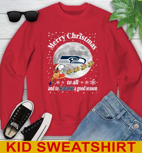 Seattle Seahawks Merry Christmas To All And To Seahawks A Good Season NFL Football Sports Youth Sweatshirt 7