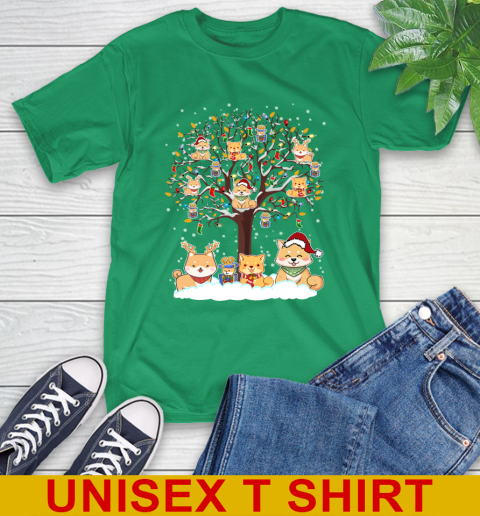Shiba inu dog pet lover light christmas tree shirt 7