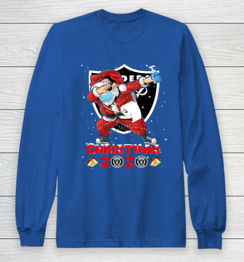 Oakland Raiders Funny Santa Claus Dabbing Christmas 2020 NFL Long Sleeve T-Shirt 6