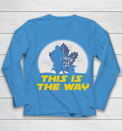 Toronto Maple Leafs NHL Ice Hockey Star Wars Yoda And Mandalorian This Is The Way Youth Long Sleeve 5