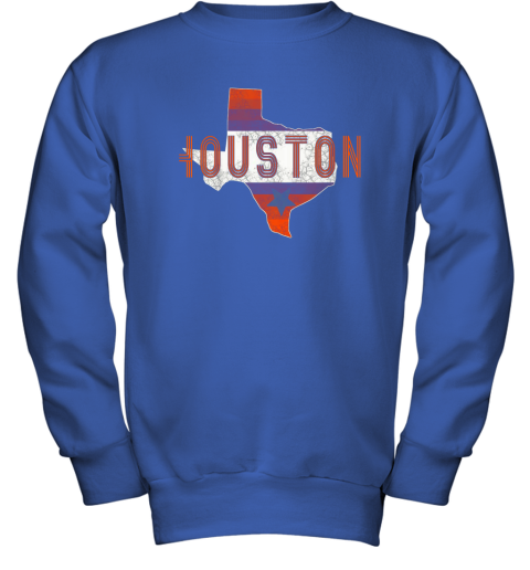 ws7w new houston retro baseball shirtvintage houston baseball youth sweatshirt 47 front royal