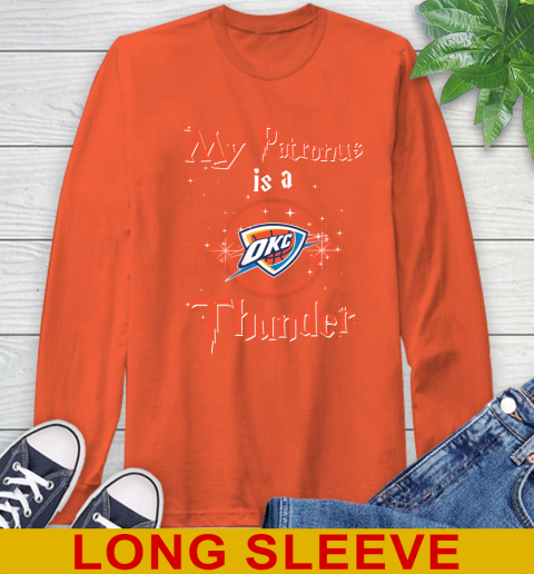 NBA Basketball Harry Potter My Patronus Is A Oklahoma City Thunder Long Sleeve T-Shirt 4
