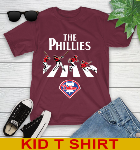 MLB Baseball Philadelphia Phillies The Beatles Rock Band Shirt Youth T-Shirt 5
