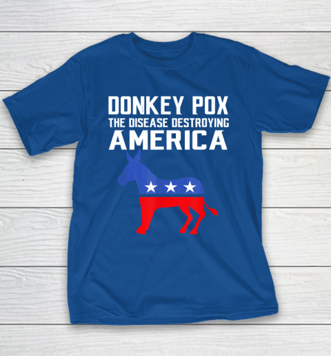 Donkey Pox The Disease Destroying America Funny Anti Biden Youth T-Shirt 6