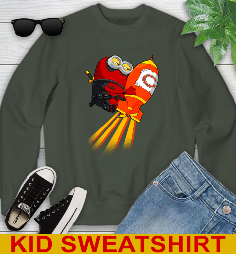 NFL Football Chicago Bears Deadpool Minion Marvel Shirt Youth Sweatshirt 8