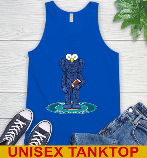 NFL Football Miami Dolphins Kaws Bff Blue Figure Shirt Tank Top 5