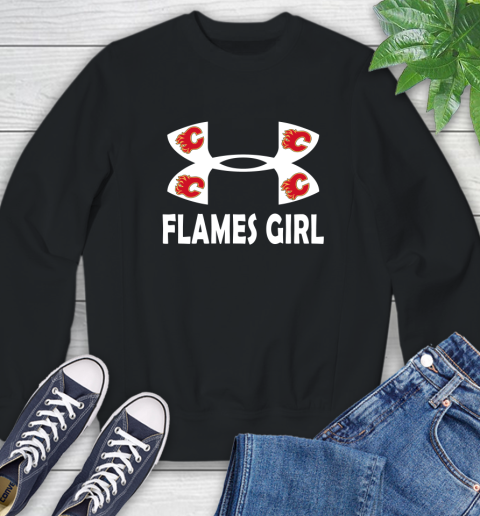 NHL Calgary Flames Girl Under Armour Hockey Sports Sweatshirt