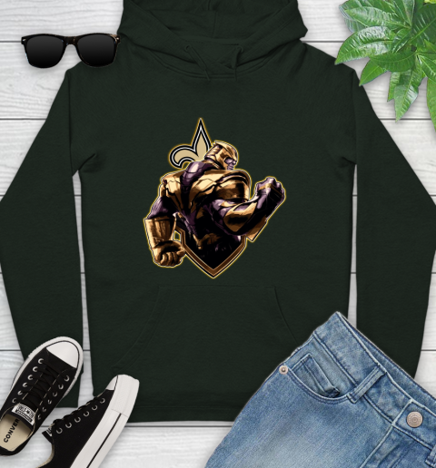 NFL Thanos Avengers Endgame Football Sports New Orleans Saints Youth Hoodie 13