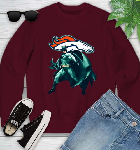 NFL Batman Football Sports Denver Broncos Youth Sweatshirt 5