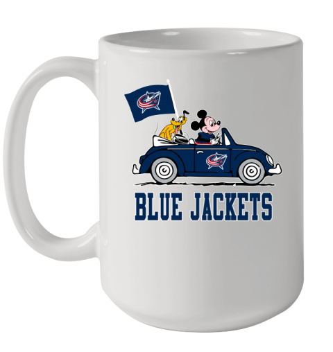 NHL Hockey Columbus Blue Jackets Pluto Mickey Driving Disney Shirt Ceramic Mug 15oz