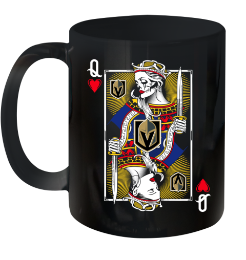 NHL Hockey Vegas Golden Knights The Queen Of Hearts Card Shirt Ceramic Mug 11oz