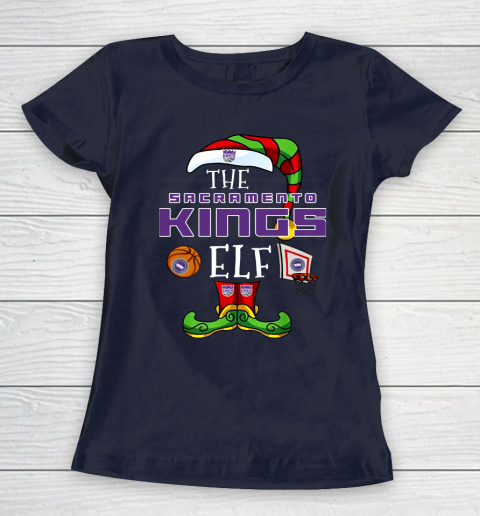 Sacramento Kings Christmas ELF Funny NBA Women's T-Shirt 2