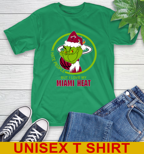Miami Heat NBA Christmas Grinch I Hate People But I Love My Favorite Basketball Team T-Shirt 7