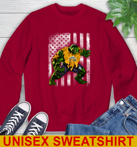 Denver Nuggets Hulk Marvel Avengers NBA Basketball American Flag Sweatshirt 9