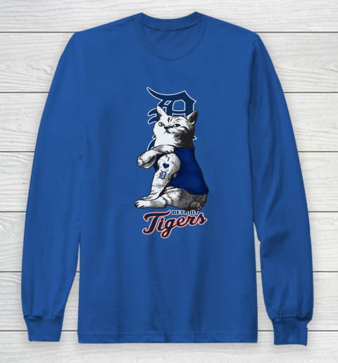 MLB Baseball My Cat Loves Detroit Tigers Long Sleeve T-Shirt