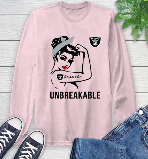 NFL Oakland Raiders Girl Unbreakable Football Sports Long Sleeve T-Shirt 8
