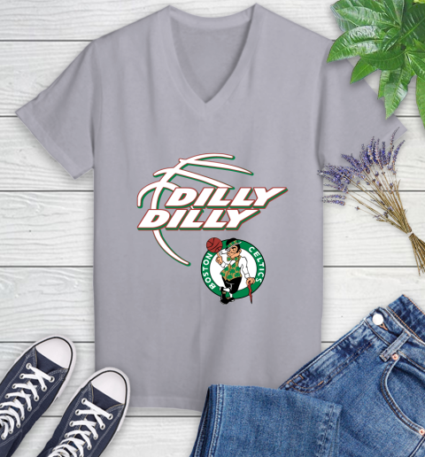 NBA Boston Celtics Dilly Dilly Basketball Sports Women's V-Neck T-Shirt 4