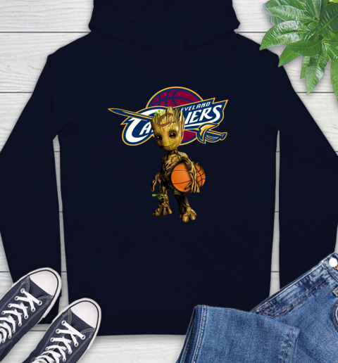 Cleveland Cavaliers NBA Basketball Groot Marvel Guardians Of The Galaxy Hoodie 4