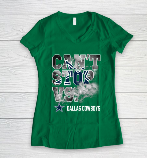 NFL Dallas Cowboys Can't Stop Vs Women's V-Neck T-Shirt 3