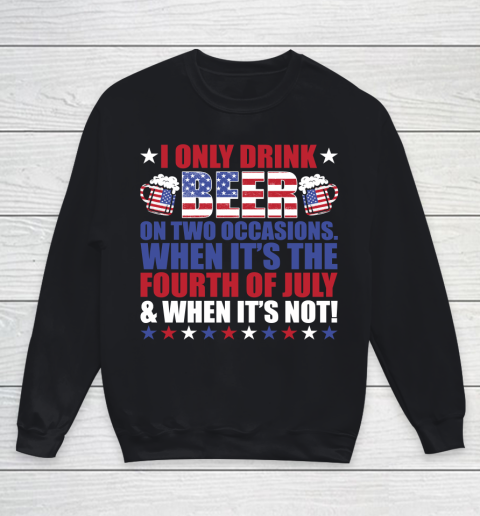 Beer Lover Funny Shirt Beer Fourth Of July Youth Sweatshirt