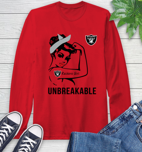 NFL Oakland Raiders Girl Unbreakable Football Sports Long Sleeve T-Shirt 9
