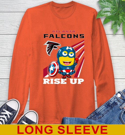 NFL Football Atlanta Falcons Captain America Marvel Avengers Minion Shirt Long Sleeve T-Shirt 4