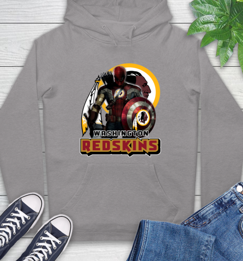NFL Captain America Thor Spider Man Hawkeye Avengers Endgame Football Washington Redskins Hoodie 6