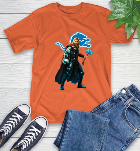 NFL Thor Avengers Endgame Football Detroit Lions T-Shirt 5
