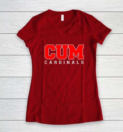 CUM Cardinals Christian University Michigan Women's V-Neck T-Shirt 6
