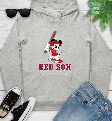 MLB Baseball Boston Red Sox Cheerful Mickey Mouse Shirt Youth Hoodie 2