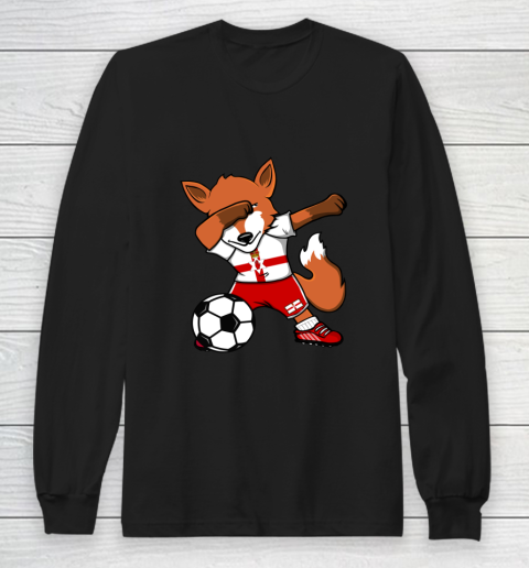 Dabbing Fox Northern Ireland Soccer Fan Jersey Flag Football Long Sleeve T-Shirt