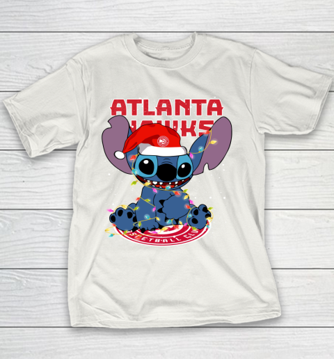 Atlanta Hawks NBA noel stitch Basketball Christmas Youth T-Shirt