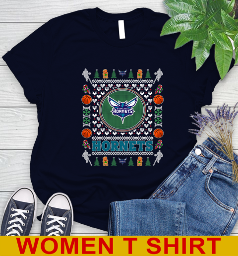 Charlotte Hornets Merry Christmas NBA Basketball Loyal Fan Women's T-Shirt 2
