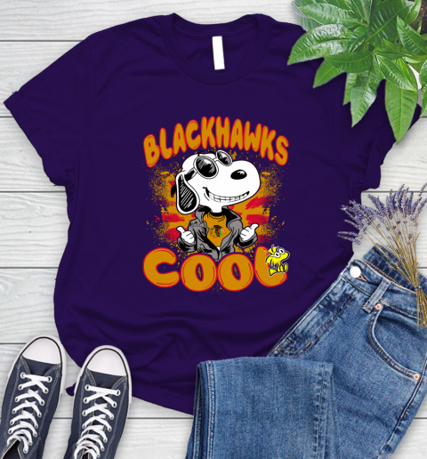 NHL Hockey Chicago Blackhawks Cool Snoopy Shirt Women's T-Shirt 4