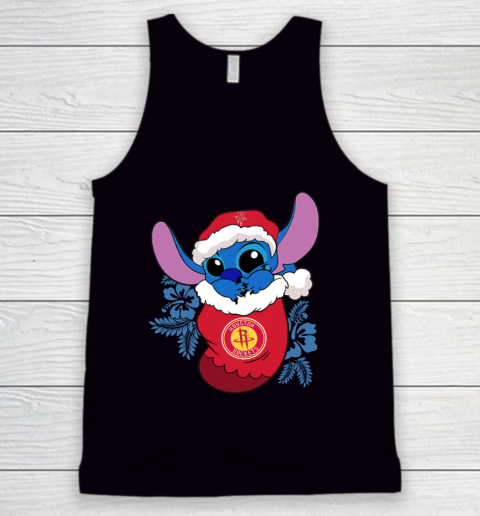 Houston Rockets Christmas Stitch In The Sock Funny Disney NBA Tank Top