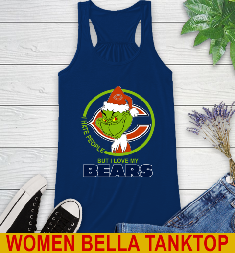 Chicago Bears NFL Christmas Grinch I Hate People But I Love My Favorite Football Team Racerback Tank 9