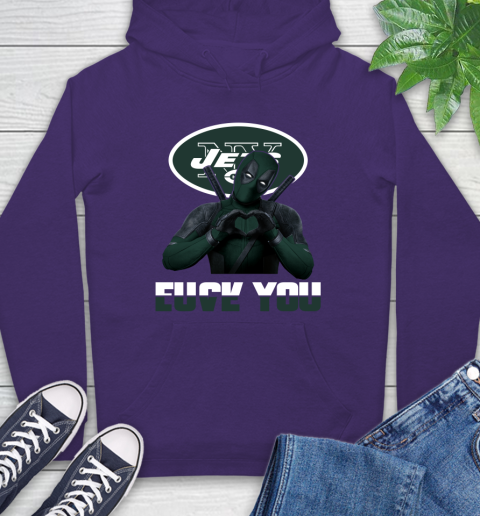 NHL New York Jets Deadpool Love You Fuck You Football Sports Hoodie 5