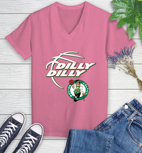 NBA Boston Celtics Dilly Dilly Basketball Sports Women's V-Neck T-Shirt 13