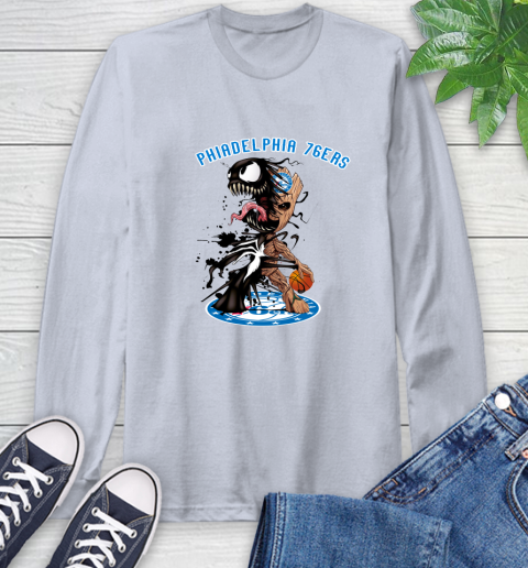 NBA Philadelphia 76ers Basketball Venom Groot Guardians Of The Galaxy Long Sleeve T-Shirt 6