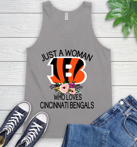 NFL Just A Woman Who Loves Cincinnati Bengals Football Sports Tank Top 2